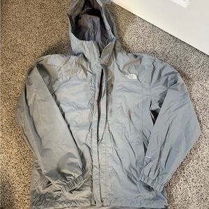 The North Face Men's Light Gray Hooded Raincoat